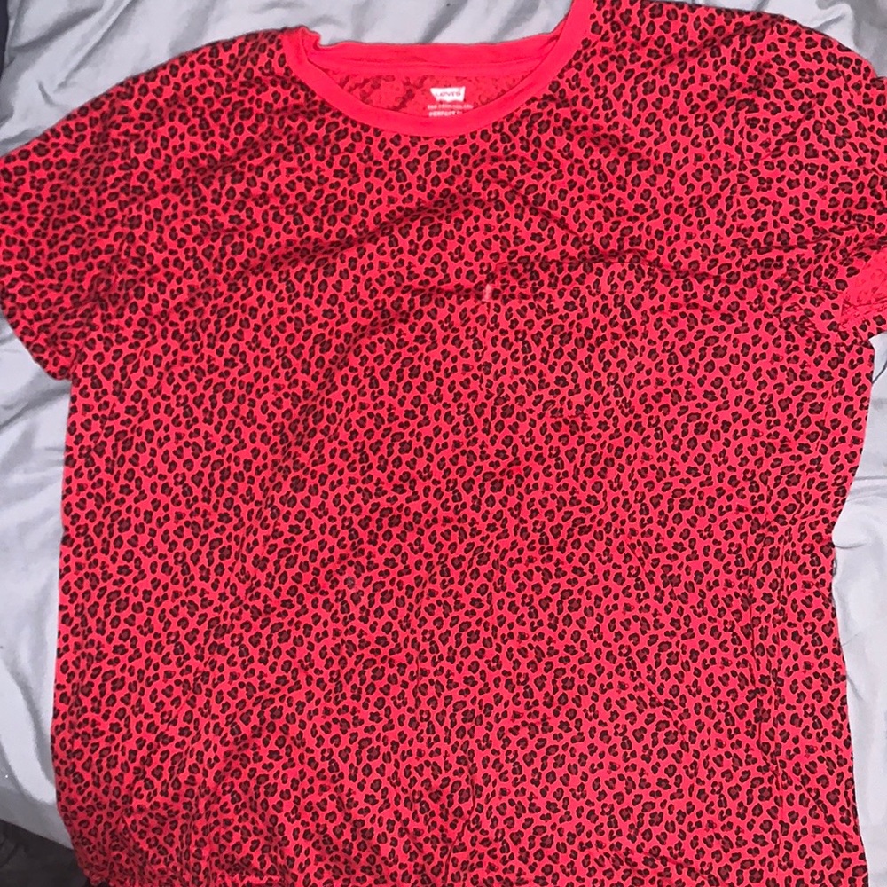Red Leopard Levi’s top